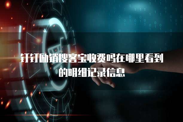 钉钉励销搜客宝收费吗在哪里看到的明细记录信息
