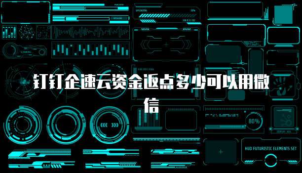 钉钉企速云资金返点多少可以用微信