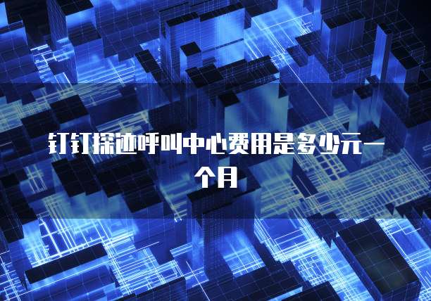 钉钉探迹呼叫中心费用是多少元一个月
