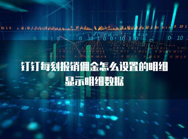 钉钉每刻报销佣金怎么设置的明细显示明细数据