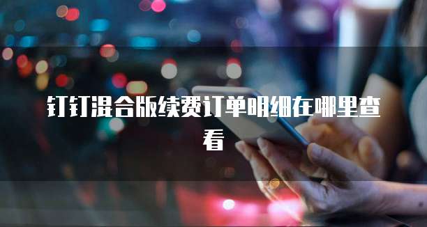 钉钉混合版续费订单明细在哪里查看