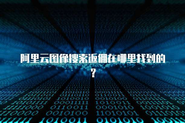阿里云图像搜索返佣在哪里找到的？