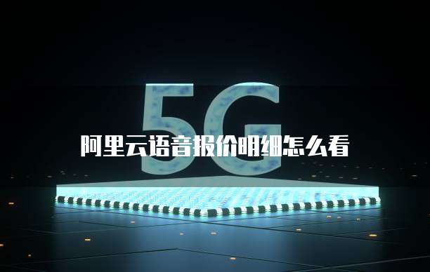 阿里云语音报价明细怎么看