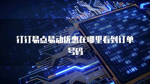 钉钉易点易动优惠在哪里看到订单号码