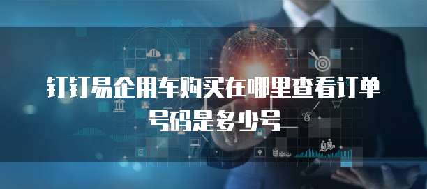 钉钉易企用车购买在哪里查看订单号码是多少号