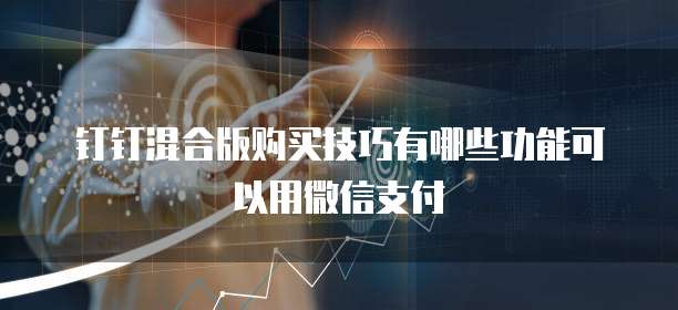 钉钉混合版购买技巧有哪些功能可以用微信支付