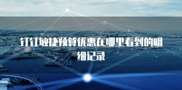 钉钉敏捷预算优惠在哪里看到的明细记录