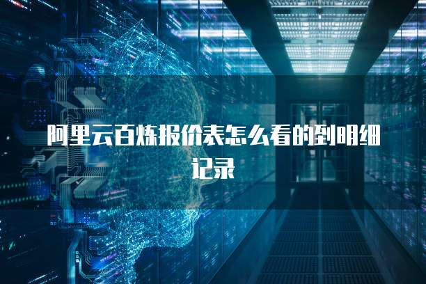 阿里云百炼报价表怎么看的到明细记录
