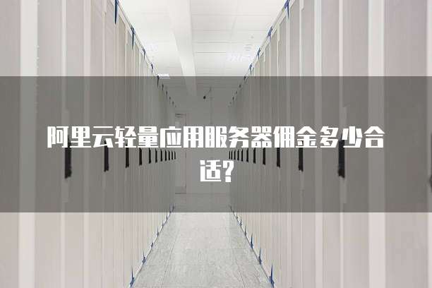 阿里云轻量应用服务器佣金多少合适?