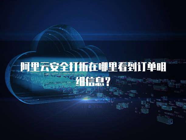 阿里云安全打折在哪里看到订单明细信息?
