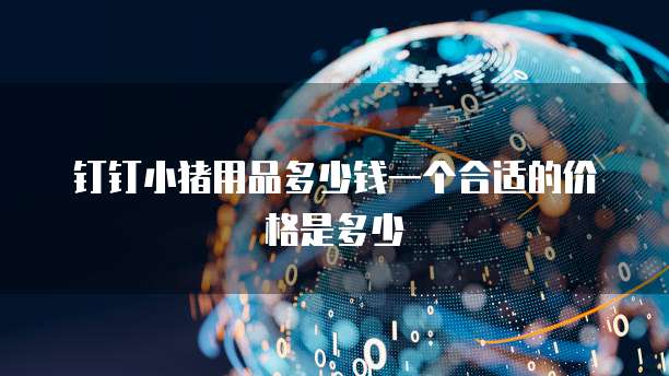 钉钉小猪用品多少钱一个合适的价格是多少