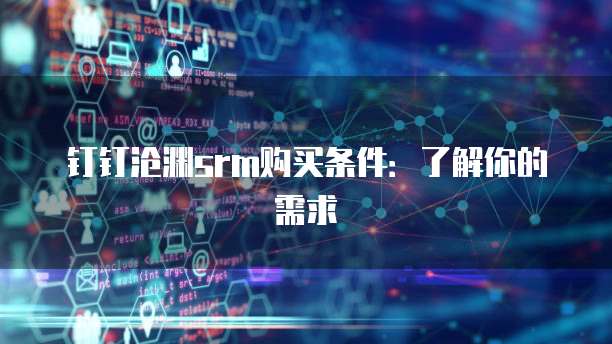 钉钉沧渊srm购买条件:了解你的需求