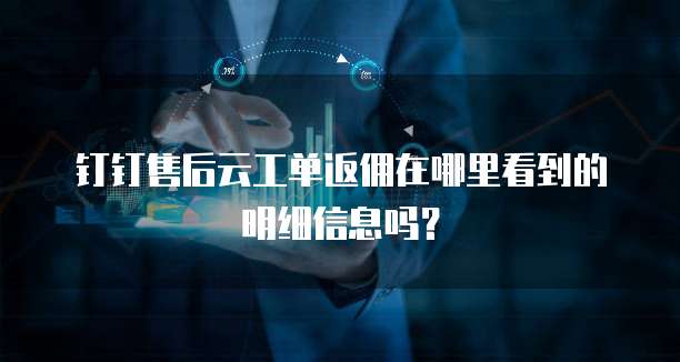 钉钉售后云工单返佣在哪里看到的明细信息吗?