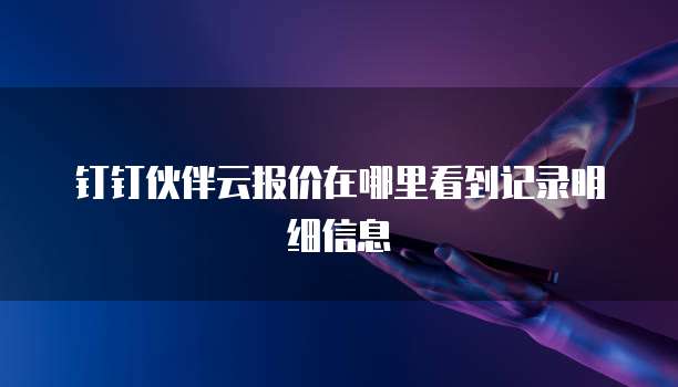 钉钉伙伴云报价在哪里看到记录明细信息
