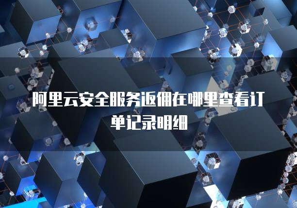 阿里云安全服务返佣在哪里查看订单记录明细