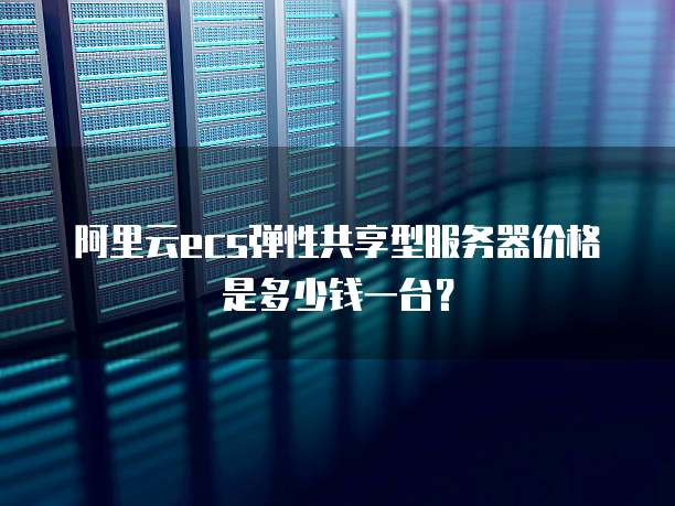 阿里云ecs弹性共享型服务器价格是多少钱一台?