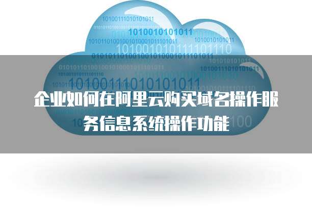 企业如何在阿里云购买域名操作服务信息系统操作功能