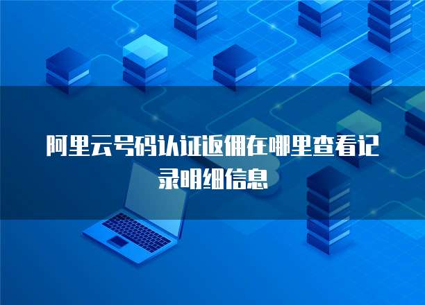 阿里云号码认证返佣在哪里查看记录明细信息