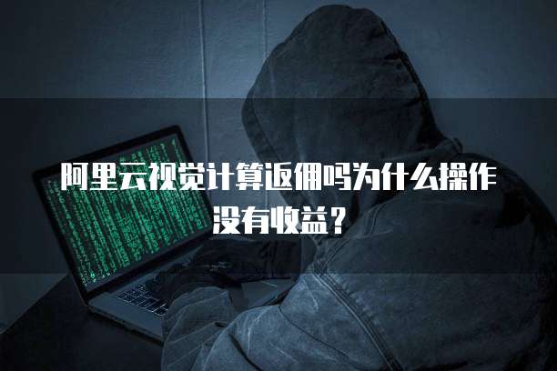 阿里云视觉计算返佣吗为什么操作没有收益?