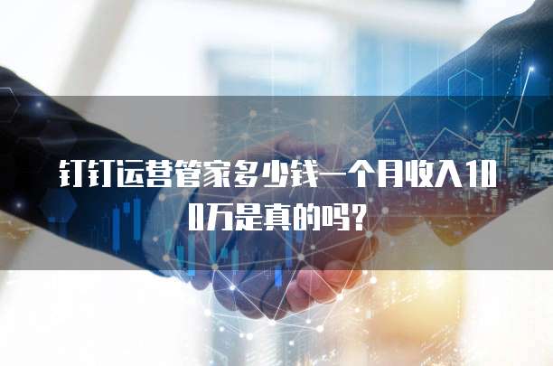 钉钉运营管家多少钱一个月收入100万是真的吗?