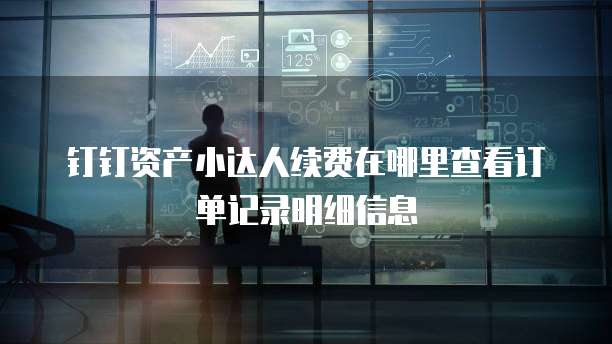 钉钉资产小达人续费在哪里查看订单记录明细信息