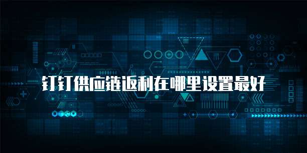 钉钉供应链返利在哪里设置最好