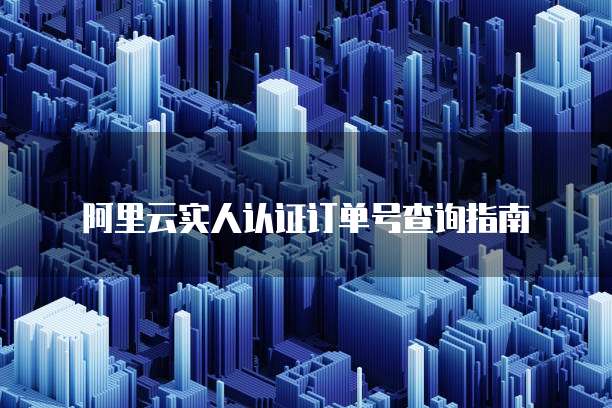 阿里云实人认证订单号查询指南