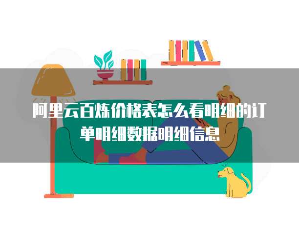 阿里云百炼价格表怎么看明细的订单明细数据明细信息