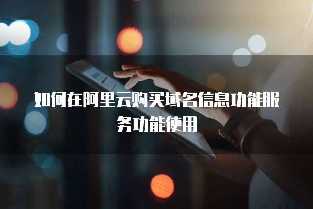 如何在阿里云购买域名信息功能服务功能使用