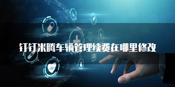 钉钉米腾车辆管理续费在哪里修改