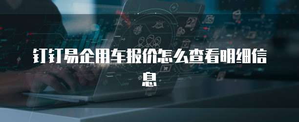 钉钉易企用车报价怎么查看明细信息