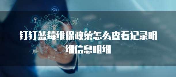 钉钉蓝莓维保政策怎么查看记录明细信息明细