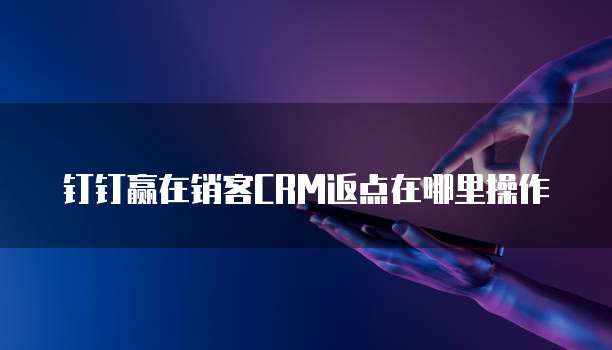 钉钉赢在销客CRM返点在哪里操作