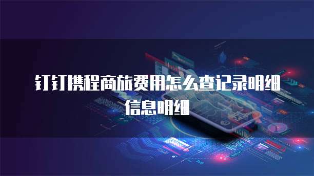 钉钉携程商旅费用怎么查记录明细信息明细