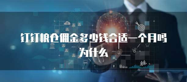 钉钉粮仓佣金多少钱合适一个月吗为什么