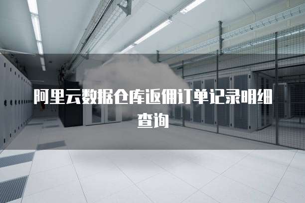 阿里云数据仓库返佣订单记录明细查询