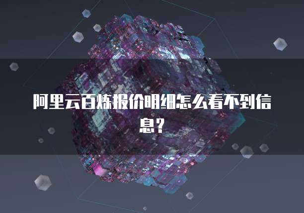 阿里云百炼报价明细怎么看不到信息?