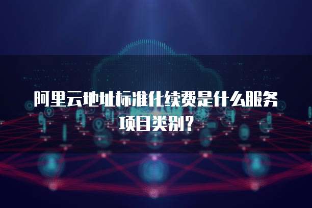 阿里云地址标准化续费是什么服务项目类别?