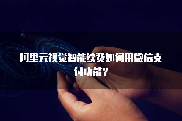阿里云视觉智能续费如何用微信支付功能?