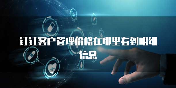钉钉客户管理价格在哪里看到明细信息