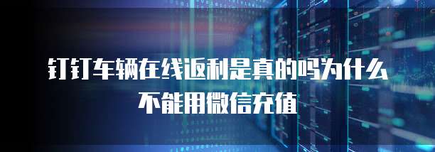 钉钉车辆在线返利是真的吗为什么不能用微信充值