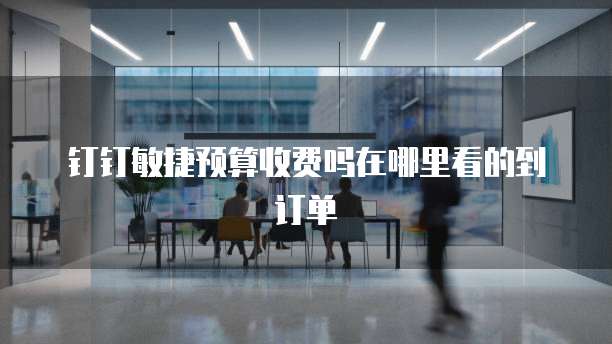 钉钉敏捷预算收费吗在哪里看的到订单