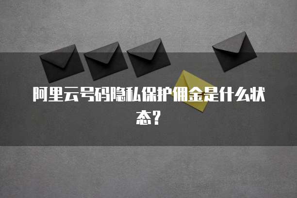 阿里云号码隐私保护佣金是什么状态?