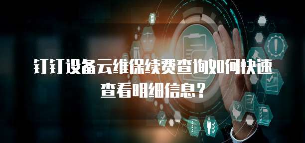 钉钉设备云维保续费查询如何快速查看明细信息?