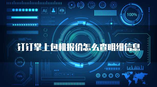 钉钉掌上包机报价怎么查明细信息