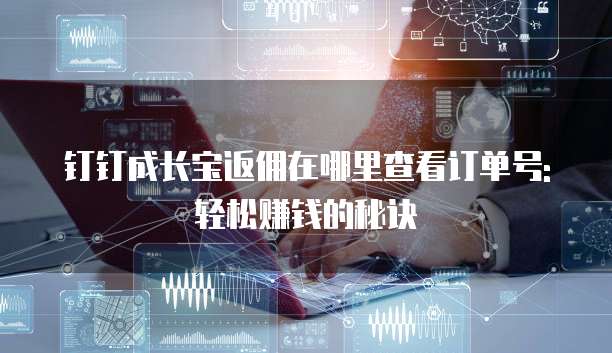 钉钉成长宝返佣在哪里查看订单号:轻松赚钱的秘诀