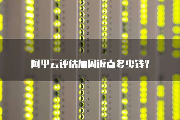 阿里云评估加固返点多少钱?