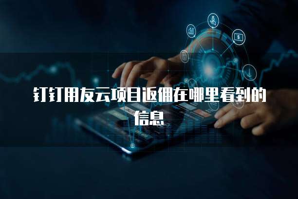 钉钉用友云项目返佣在哪里看到的信息