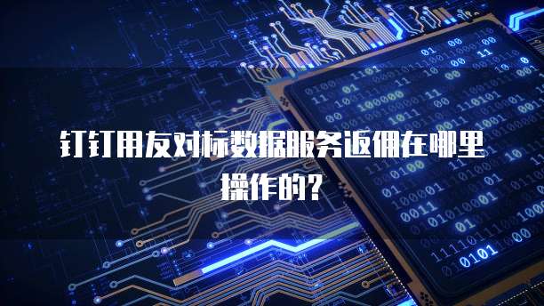 钉钉用友对标数据服务返佣在哪里操作的?