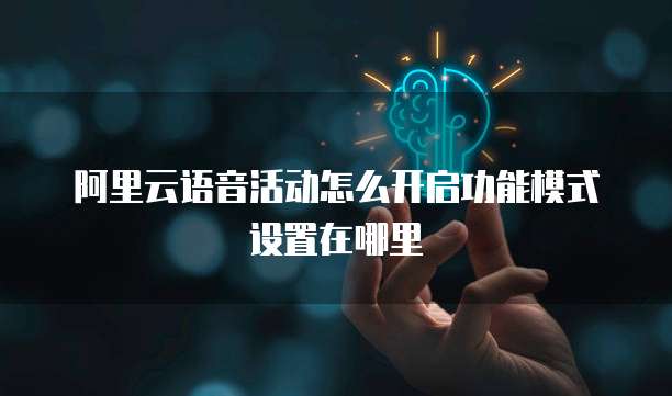 阿里云语音活动怎么开启功能模式设置在哪里